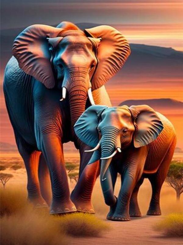 Diamond Painting New Arrivals Colorful Elephant Diy Full Square Round Drill Rhinestone Embroidery Mosaic Cross Stitch Kits Animals Kids Gift JX0014