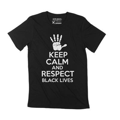 Herren T-Shirt Keep Calm and Respect Black Lives BLM Bürgerrechte T-Shirt