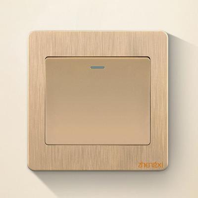 Gold Wall Switches with LED Lamp 1/2/3/4 Gang High Quality Wall Light Switch Panel