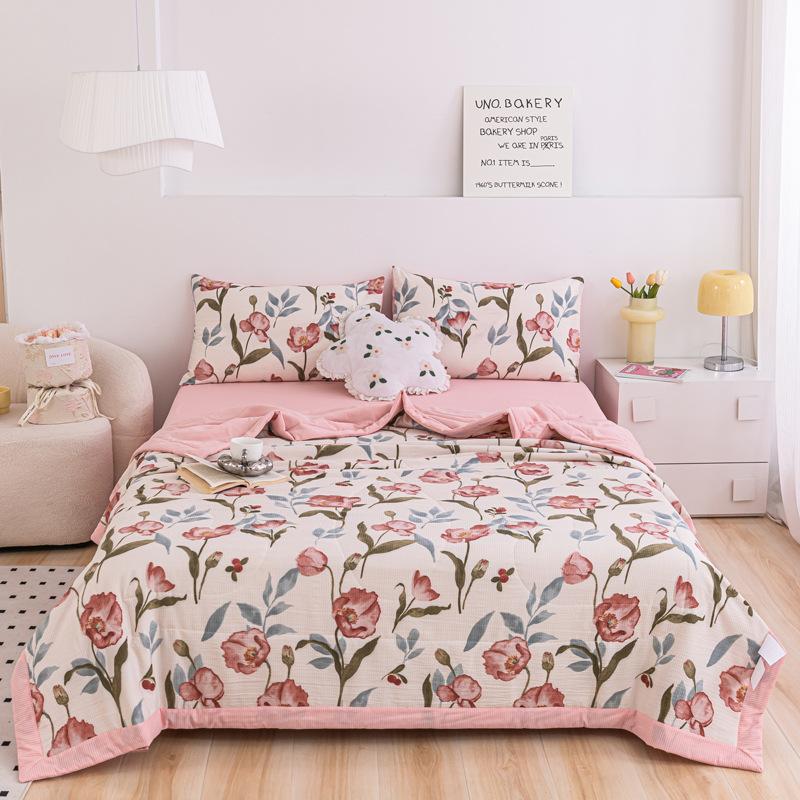 Summer Single Double Bed Light Printed Quilt Air Condition Quilt Twin Queen Size Cool Quilt