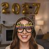 8/16pcs 2027 Happy New Year Party Paper Glasses Black Gold Glitter For New Years Eve Gatherings Photo Booth Props
