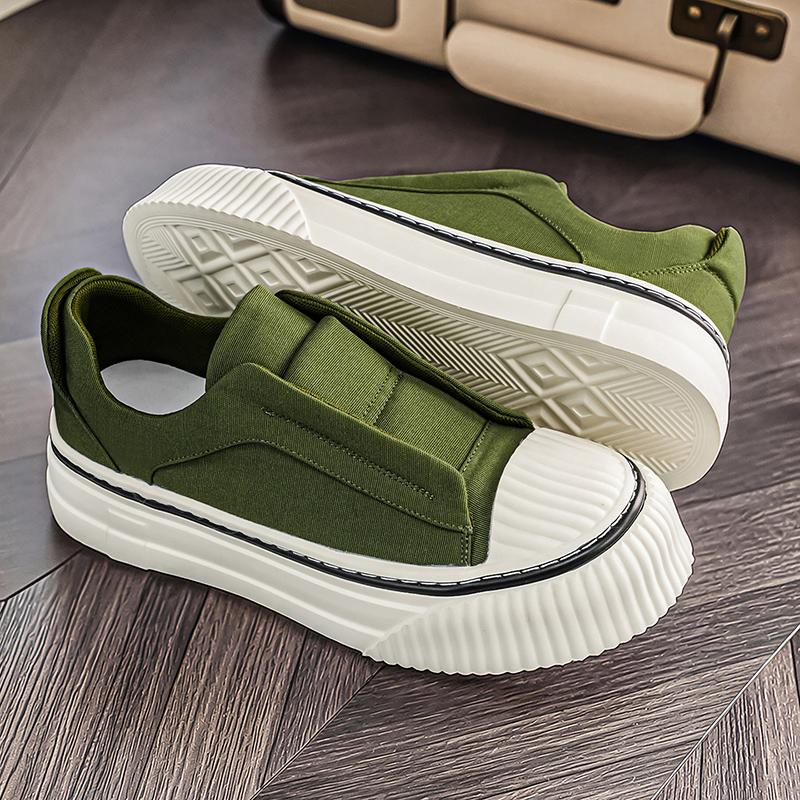 Men's Sports Shoes, Canvas Shoes, Thick-soled Casual Loafers, Anti-slip, Comfortable Low-top Shoes, Men's Daily Wear
