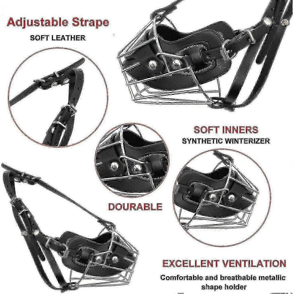 2025 Super Metal Muzzle Dog Muzzles Leather Muzzle Compatible Large Dogs,m - Z
