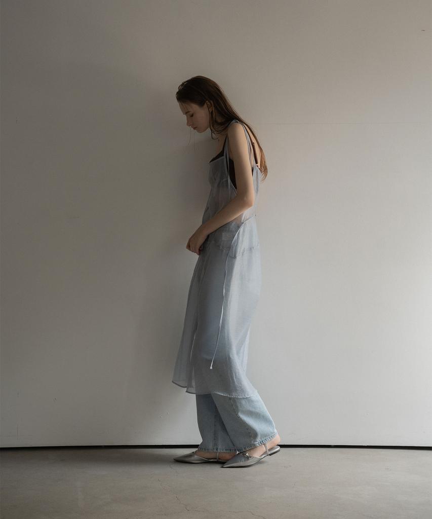 Mosyupamosyu Layered See-Through Dress [Light Blue]