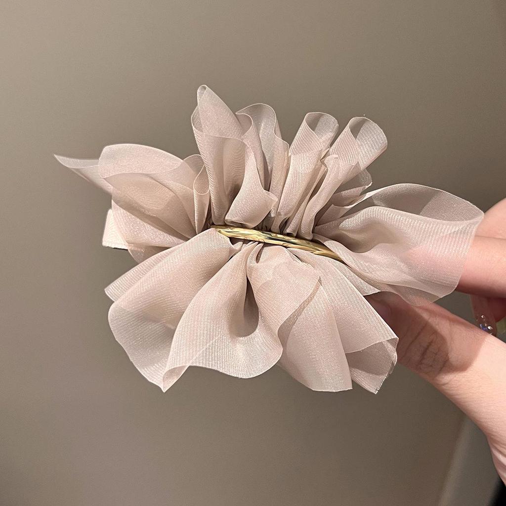Elegant Summer Chiffon Flower Hairpin for Women - High-End Ponytail and Headdress Clip