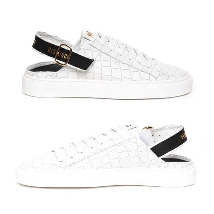 Sneakers for Crocodile BLACK WHITE [Hyde & Jack] Men, Authentic, Cool, Casual, Eye-catching, Gentleman, Men's, Brand, Gift, Leather, Cowhide, Low-cut,