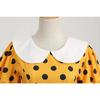 Collar Elegant Women Summer Dress Short Sleeve Dot Vintage Dress A Line Midi Party Sundress