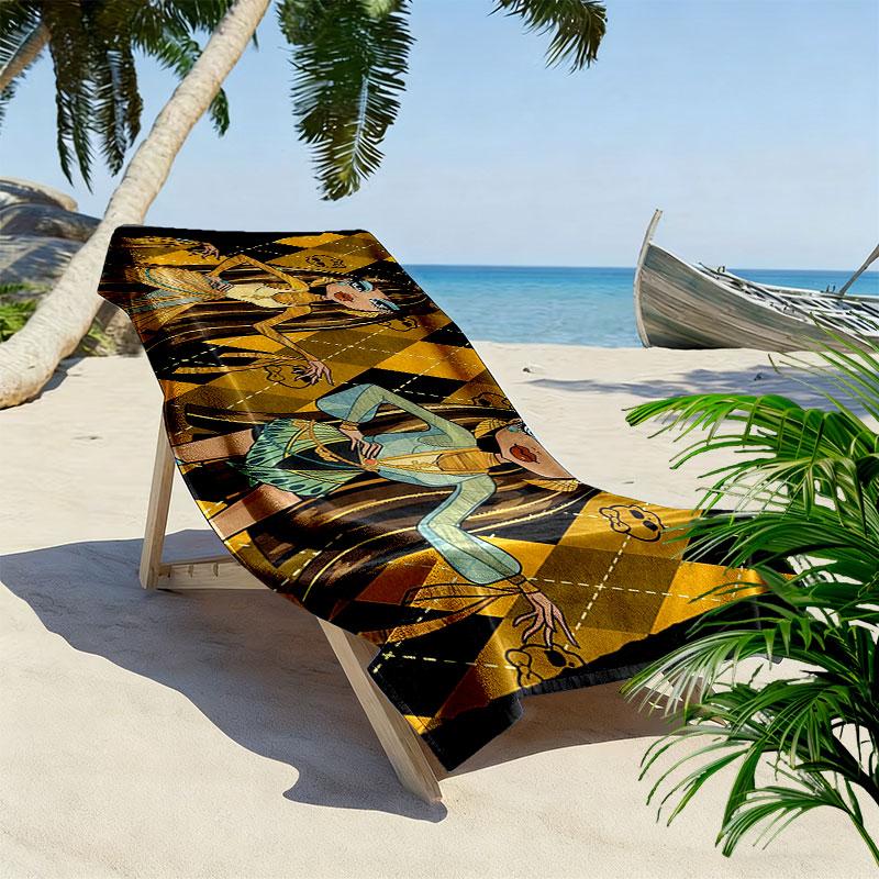 Cleo de Nile Print Beach Towel, Large Soft Quick Dry Towel for Beach Camping Swimming