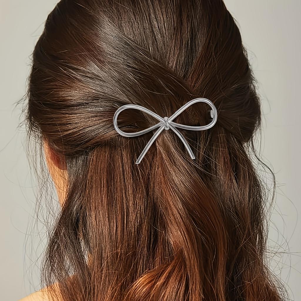 [1 épingle à cheveux dorée] Élégante épingle à cheveux dorée en métal | Barrette minimaliste chic avec un design de ruban torsadé, accessoire de cheveux élégant pour tous les jours