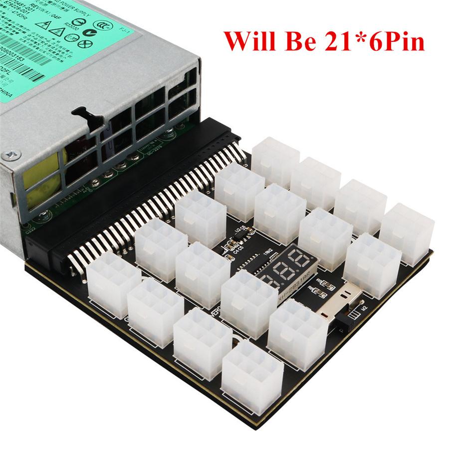 PCI-E 21x 6 Pins Power Module Breakout Board +20CM 6Pin to 8Pin Power Cable