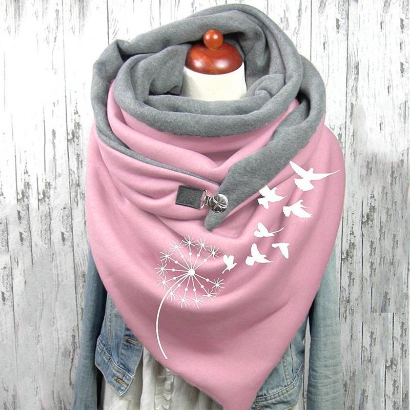 Women's Cotton Warm Button Scarf Accessories Yoga Run Step Warm Button Scarf Wide