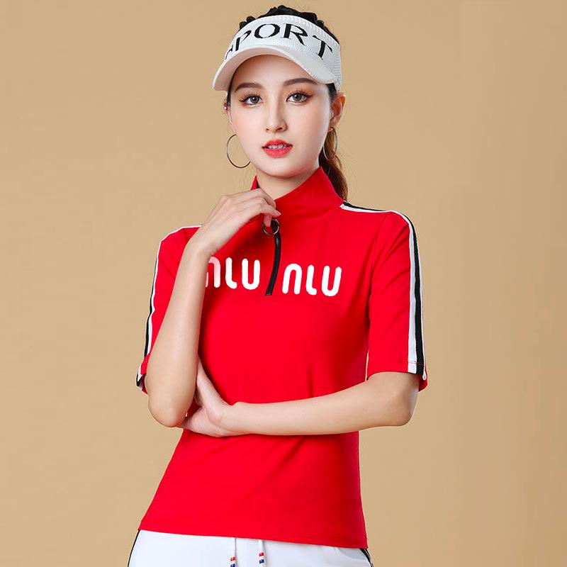 Summer POLO Collar Short Sleeved T-shirt for Women, Summer Women, Breathable Sports Outdoor T-shirt