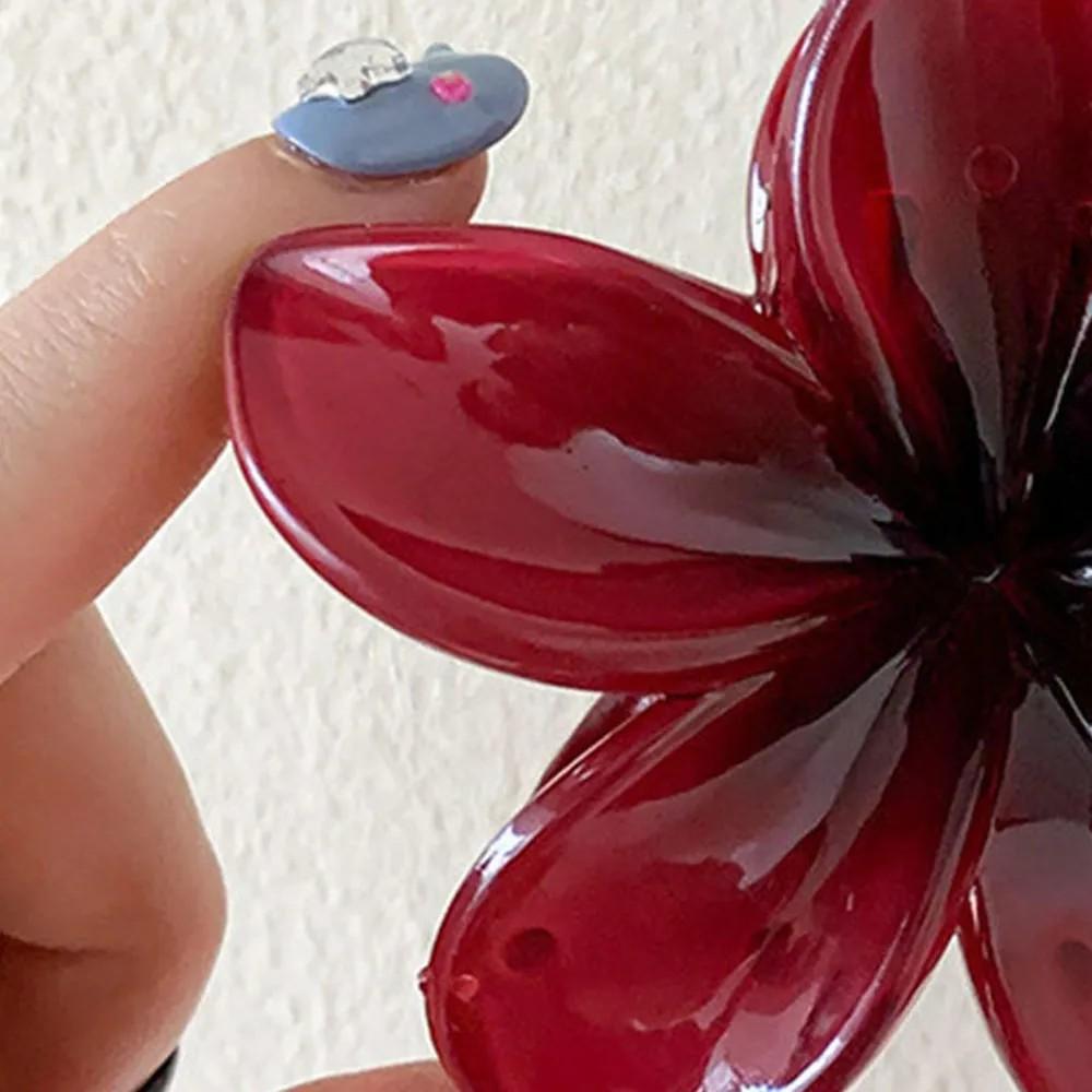 

Заколка с цветком в стиле ретро, ​​заколка для волос с цветком, женская заколка на половину затылка красный