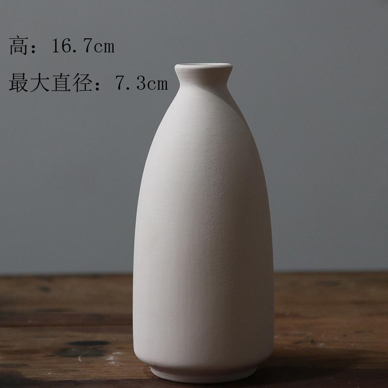 Unglazed Ceramic Vase Nordic Minimalist, Creative DIY Pottery for Home Decor, White Bisque Flower Holder Photo Prop