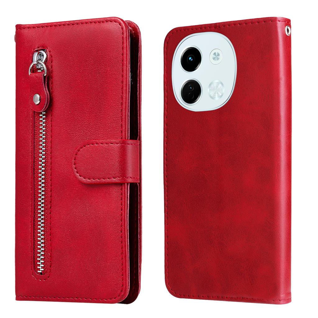 For TECNO Spark 30 5G/Pova 6 Neo 5G Case Zipper Wallet Calf Texture PU Leather Phone Cover