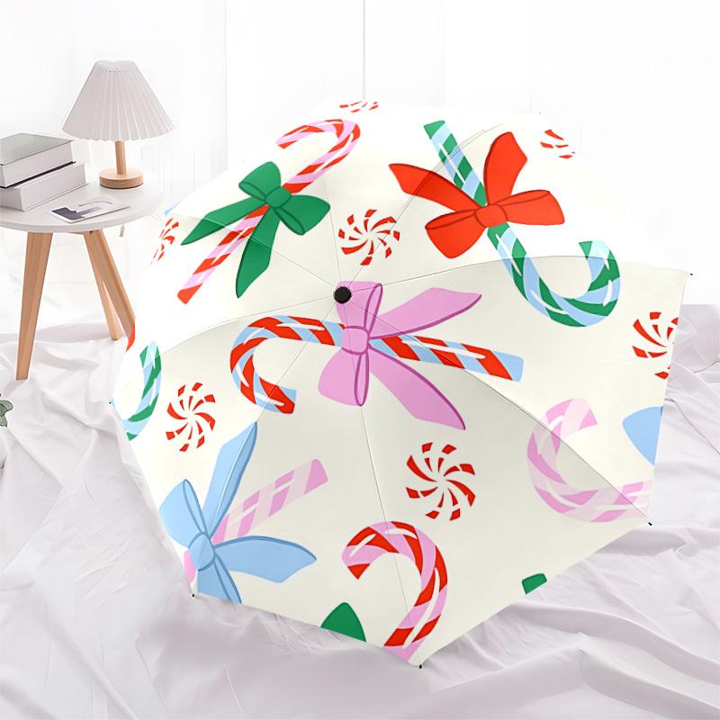 1pc Candy Canes Automatic Open/Close Umbrella, Formal Events - Ideal Gift for Family or Friends, Outdoor Accessory yy251211133