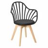 Sirena Chair with Armrests and Cushion | BLACK