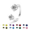 2026 Fashion Colored Treasure Women's Ring Double Diamond Eight Hearts Eight Arrows Plated S925 Silver High-end Jewelry
