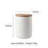 Hao-fan 800ml Ceramic Storage Canister, Tosca Sugar, White, Fresh Airtight Lid Ceramic Jar, Travel Storage, Tea Pot, Wide Mouth, Storage Jar for Coffe