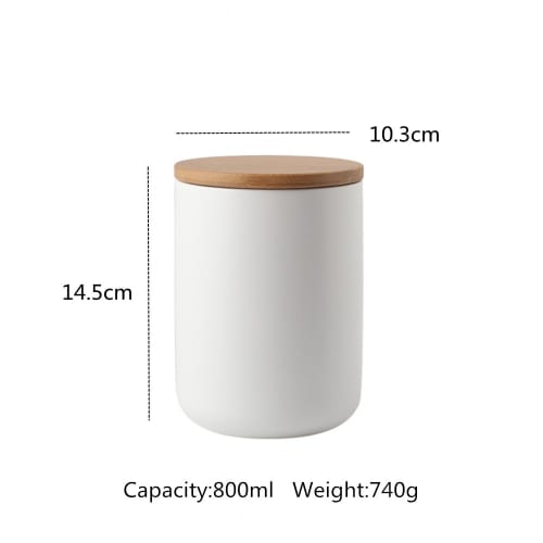 Hao-fan 800ml Ceramic Storage Canister, Tosca Sugar, White, Fresh Airtight Lid Ceramic Jar, Travel Storage, Tea Pot, Wide Mouth, Storage Jar for Coffe