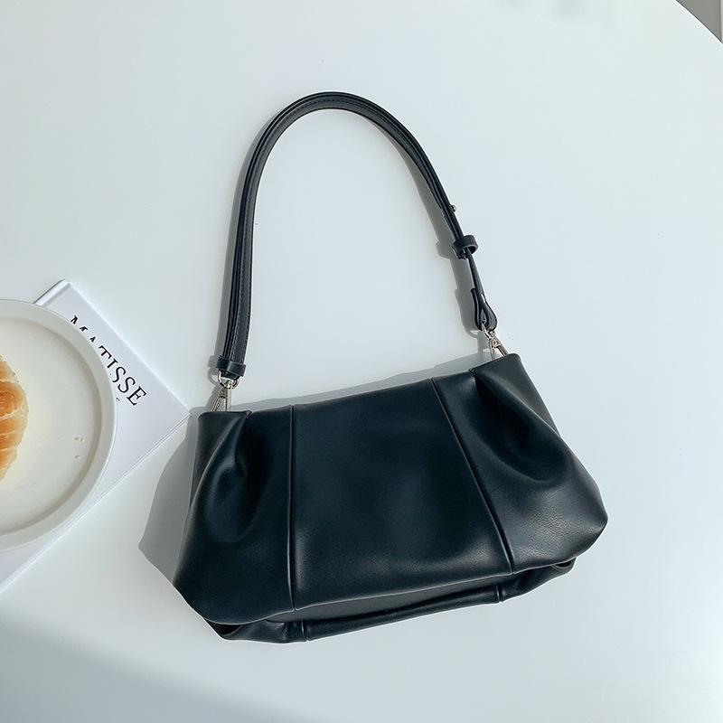Soft Pleated Underarm Bag Niche Solid Color Portable Shoulder Bag Women's Fashion Versatile Messenger Bag Women's