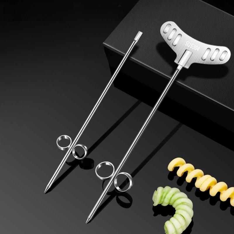 304 nerezová ocel Spirálový nůž na vyřezávání zeleniny Nástroj na vyřezávání pro restauraci Kráječ na salátové okurky Ruční spirálový šroubový kráječ