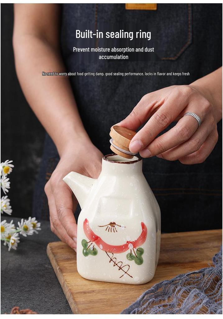 Ceramic Oil and Seasoning Bottle for Noodle Shops