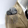 Metal Shoulder Embellishments Crystals Fringes Decorations For Evening Gowns And Handmade Craft