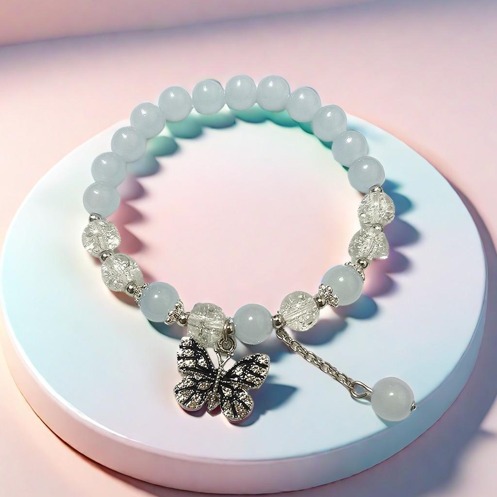 2025 Jadeite Green Jade Rabbit Bracelet: High-End Chinese Style, Year of the Snake, Elegant Women's Niche Beaded Design