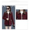 Women's Winter Plaid Woolen Coat With Fleece Lining Casual Lapel Button Jacket