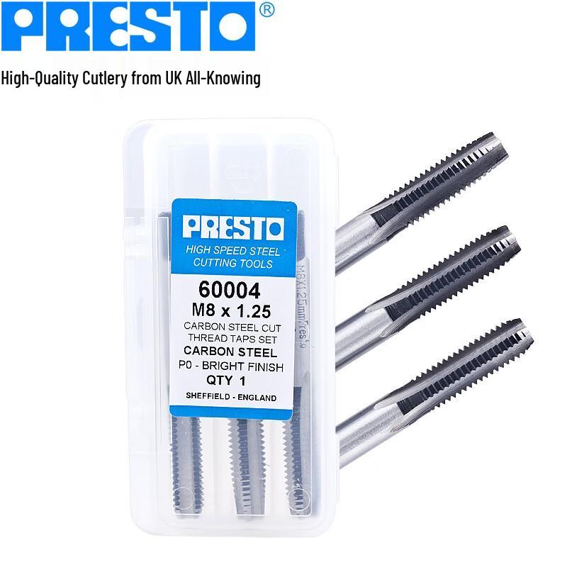 PRESTO Carbon Steel Straight Flute Hand Tap Set