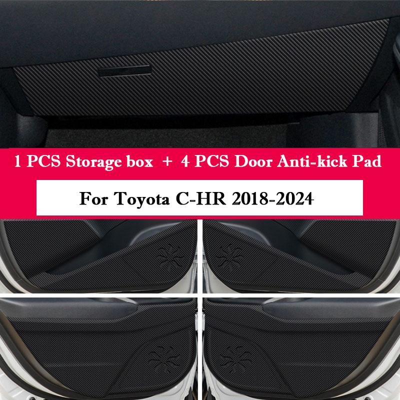 Voor Toyota C-HR CHR 2018 - 2024 Auto Deur Anti-Stoot Pad Koolstofvezel Deuren Beschermende Sticker Auto Interieur Modificatie