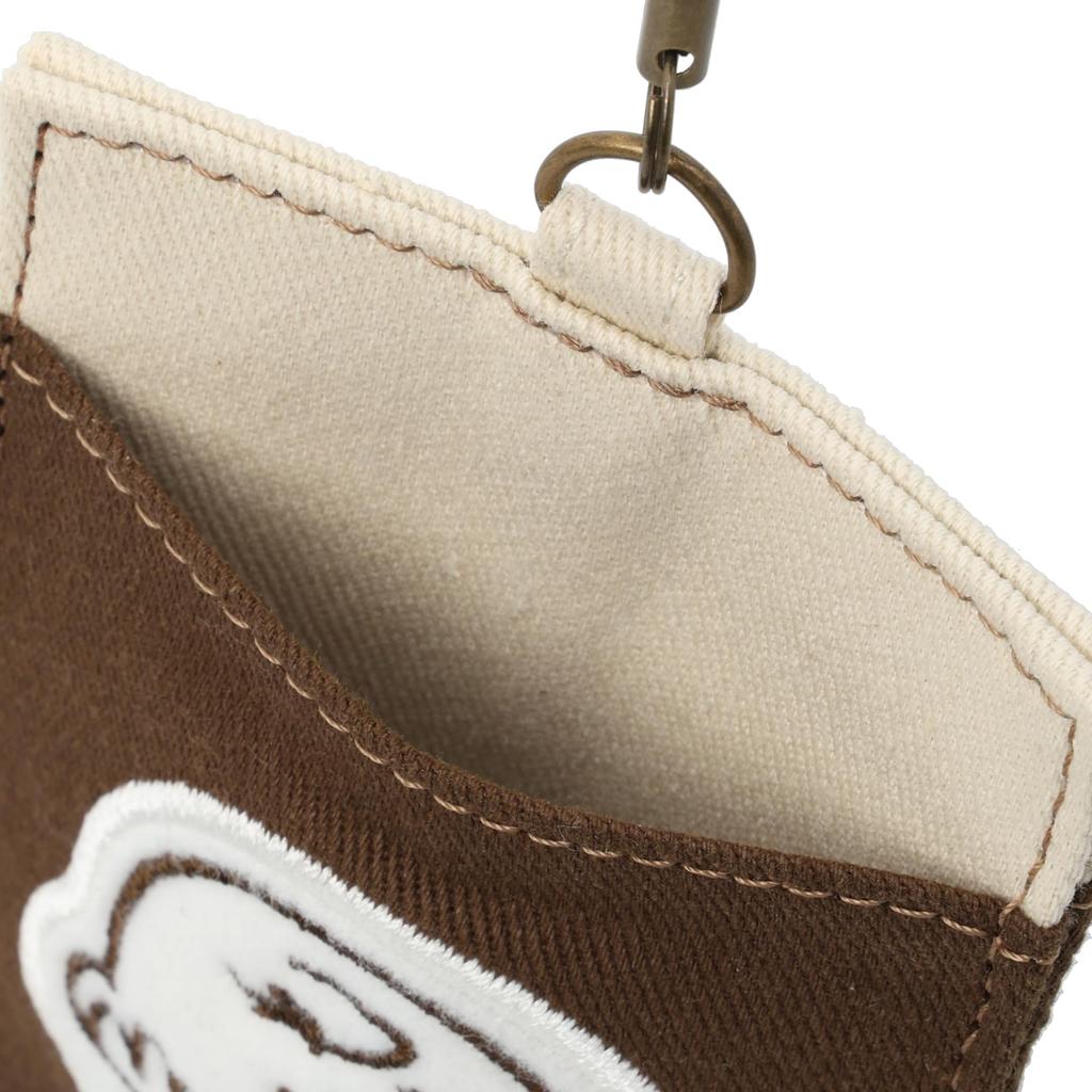 Pass commuter pass card with for for for cute Charlie Brown [Snoopy] case, holder, case, reel, canvas, commuting, school, women, men, adults,