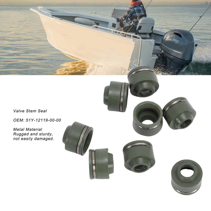 8PCS Valve Stem Seal 51Y-12119-00-00 Metal Intake Exhaust Valve Stem Seal Replacement for Waverunner and Sport Boat