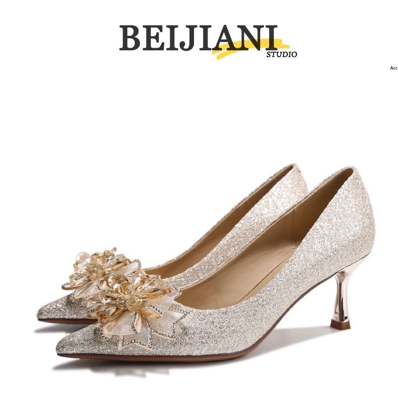 BEIJIANI Crystal Bow Stiletto Wedding & Bridesmaid Heels