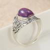 Ethnic CopperColor Inlaid Imitation of Purple Lapis Lazuli Women's Ring Geometry Daily Wear Party Jewelry