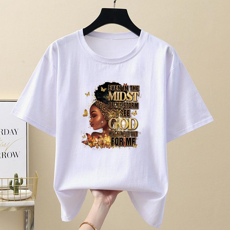 Afro Girl Transfer termic Black Girl Heat Press Appliqued Tricou Parches Ropa Hanorace Diy Haine Autocolante Iron On Patch