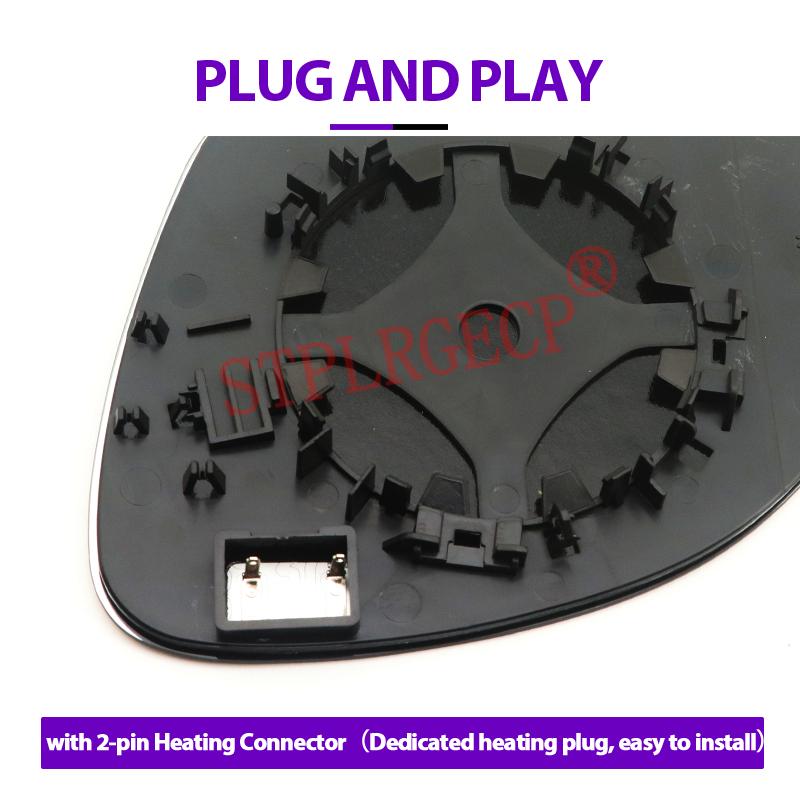 For VW Tiguan 07-16 Skoda Yeti 09-17 Sharan Alhambra 10-20 Left or Right Mirror Heated Door Side Glass Wing Mirror Lens