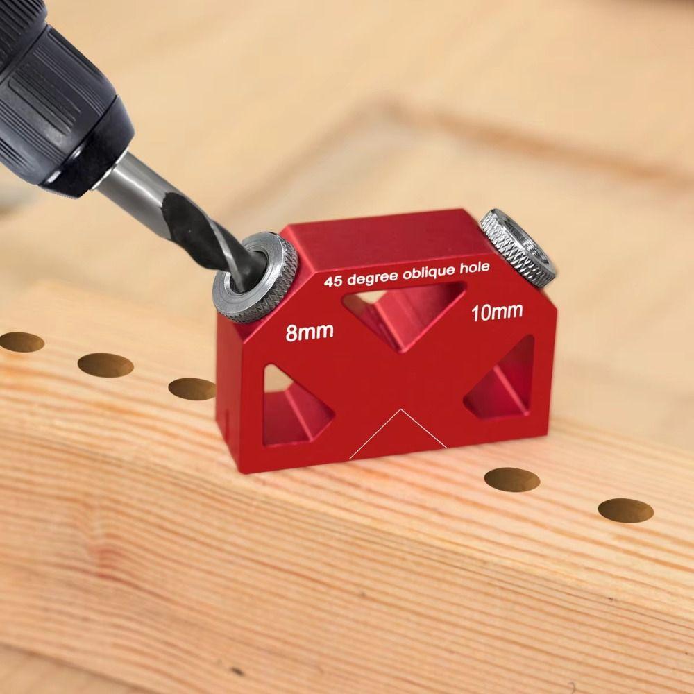 3-10mm Bit Sizes 45° Angle Hole Drilling Positioner Dowel Drill Guide Woodworking Projects