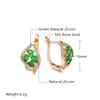 New  Rose Gold Earrings Fashion Jewelry  Green Natural Zircon Stud Earring For Women Ethnic Bridal Wedding Jewelry