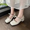 Fashion Women's Elegant Bow Designed Square Head Shallow Mouth Casual Mary Jane Shoes Autumn 2025 New Comfortable Versatile Single Shoes