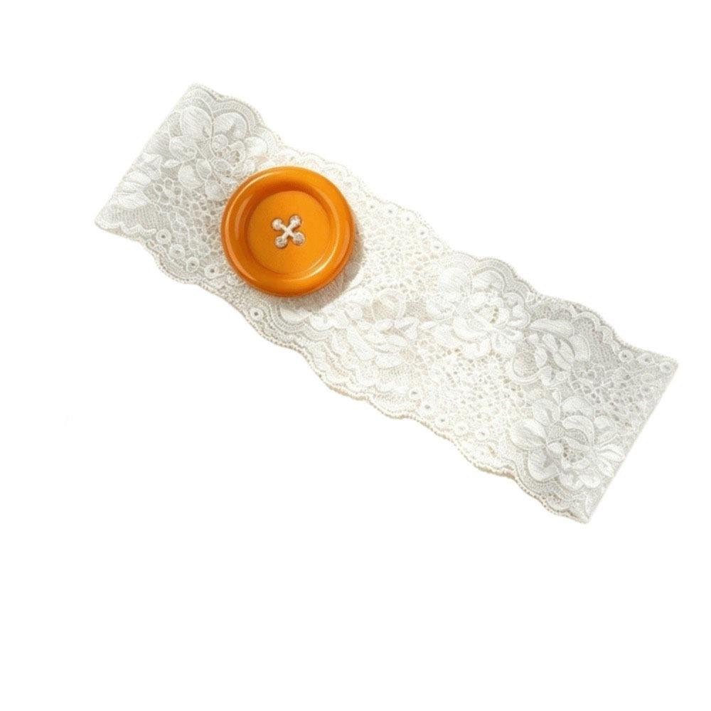 Korean Style Button Headwrap Lightweight Mesh Elastic Hair Bands Lace Floral Headbands Girls
