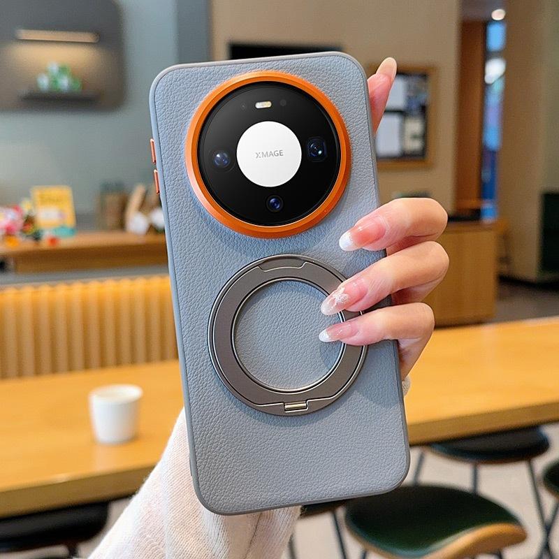111 ° rotatable bracket iQOO11 mobile phone case magnetic attraction fulcrum for iqoo11t plain leather hard case Ultra