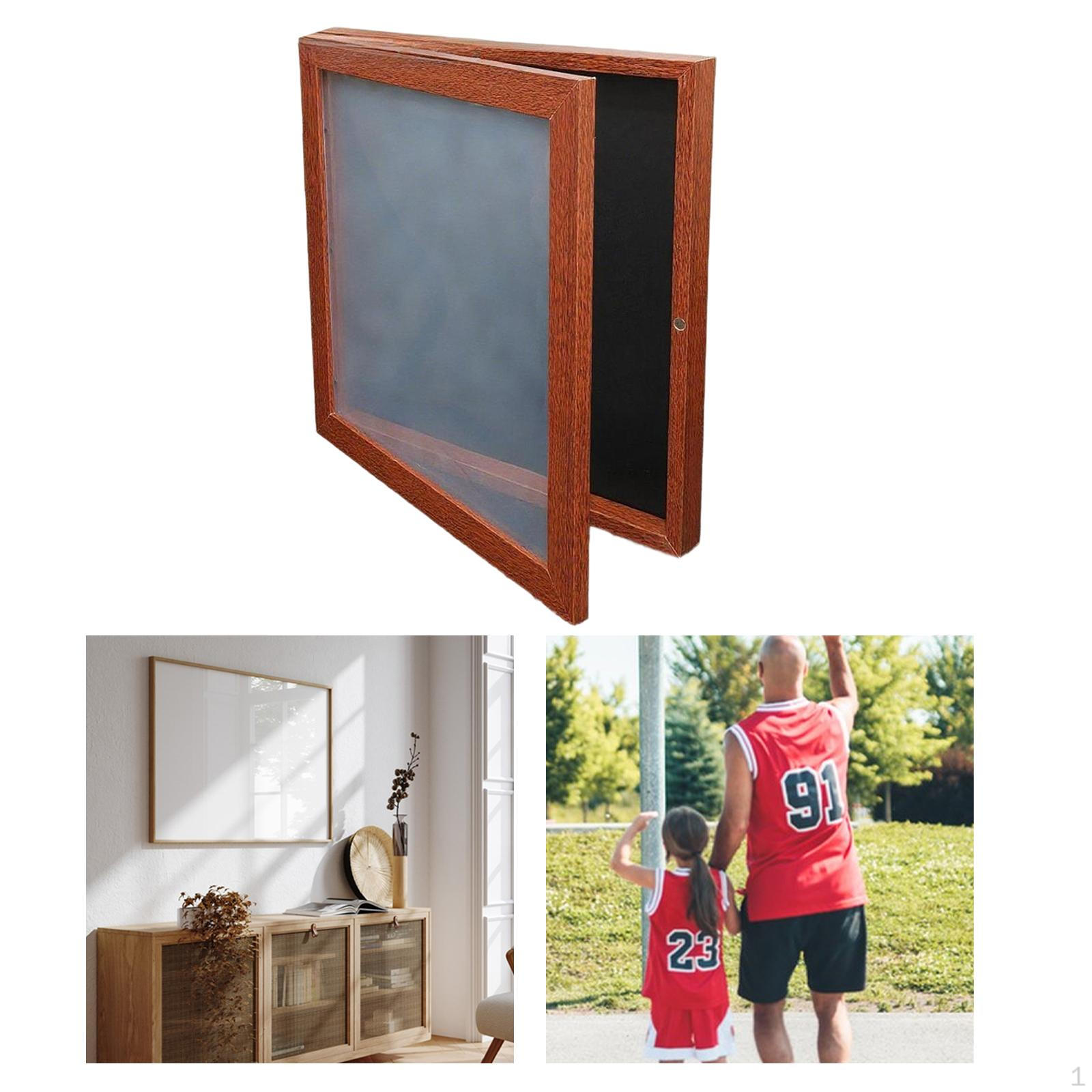 

Jersey Frame Display Case Shadow Box Wooden Sport Shirt Organizer Protection for Football 13inchx13inch_Walnut