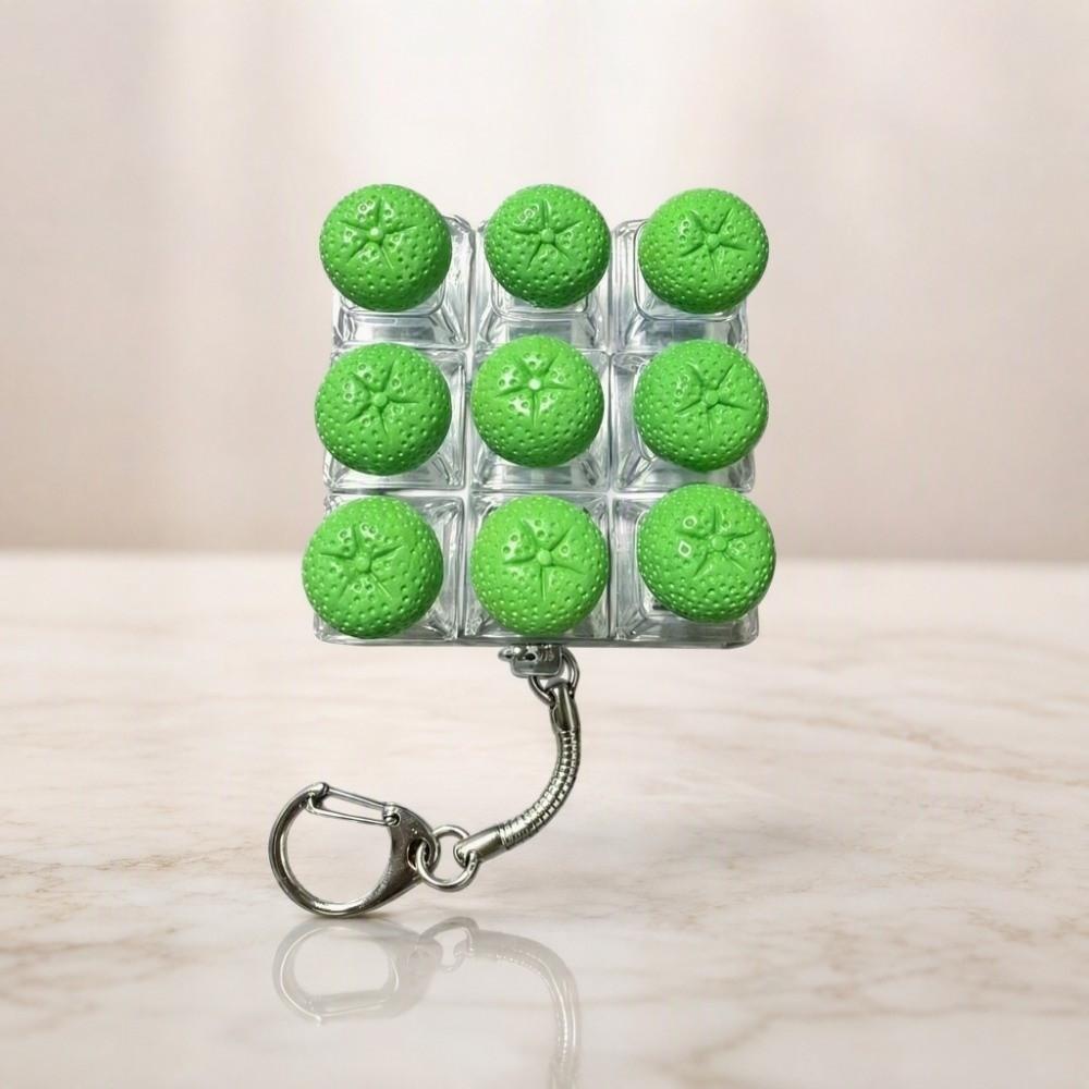 Transparent Dual-Tone Fruit Decompression Button Toy 9-Key Keyboard Keychain  Hanging Charm