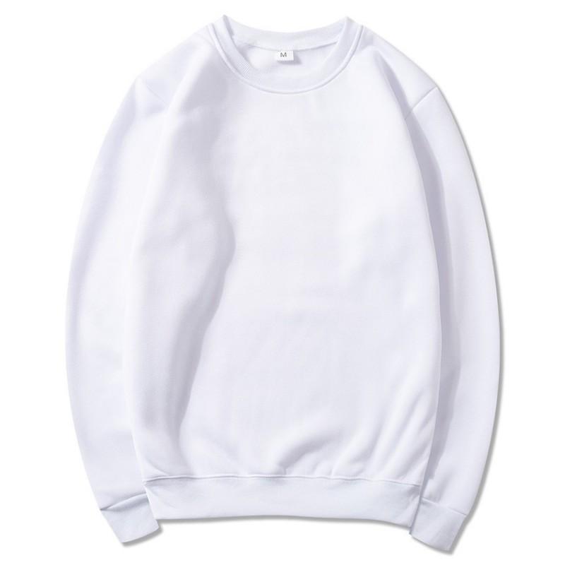 Unisex Fleece Sweatshirt Casual Sports Pullover Solid Color Long Sleeve Top Men Women