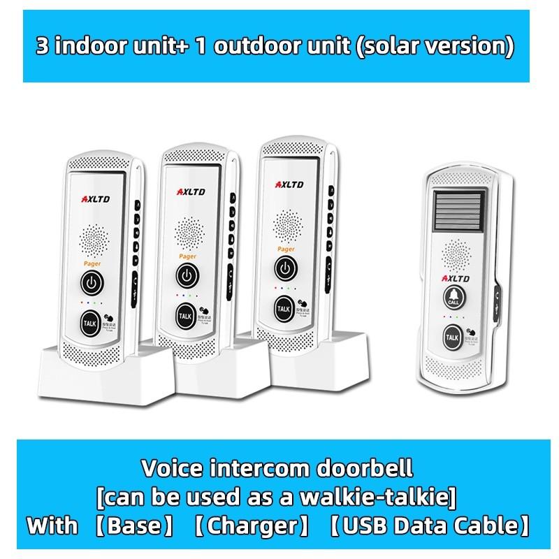 1-3 km 16 Channels Range Solar Voice Wireless Doorbell Waterproof Electronic Intercom System Doorbell Home Voice Intercom Device