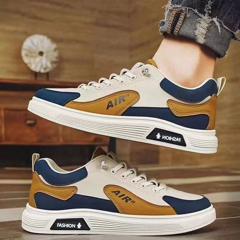 Spring and Autumn Luxury Handsome Men's Shoes Leather Low-top Fashion Trend Running Sports Men's Casual Trend Shoes