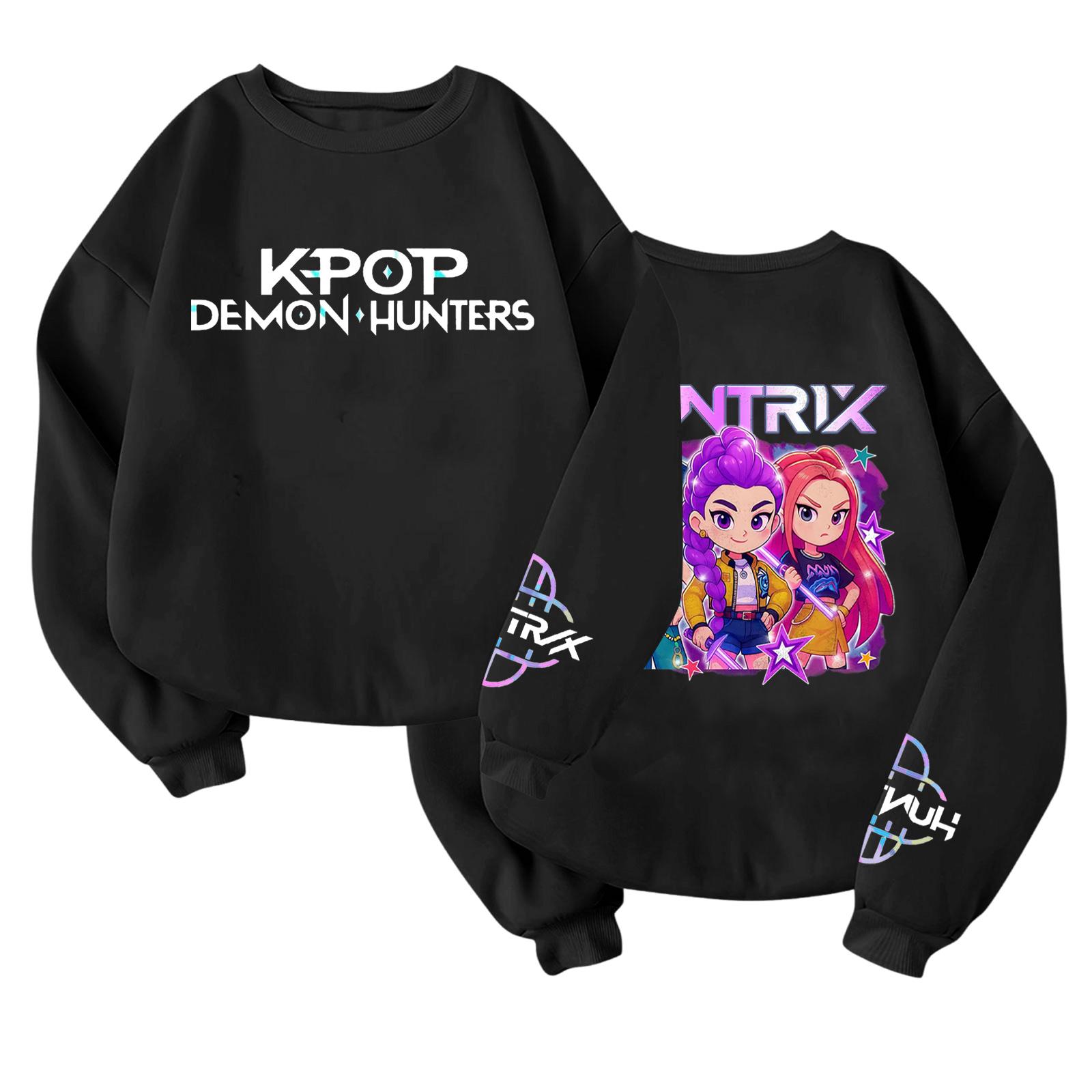 

Детский модный легкий пуловер с длинным рукавом и круглым вырезом с карманами, пуловер с принтом 140 чёрный