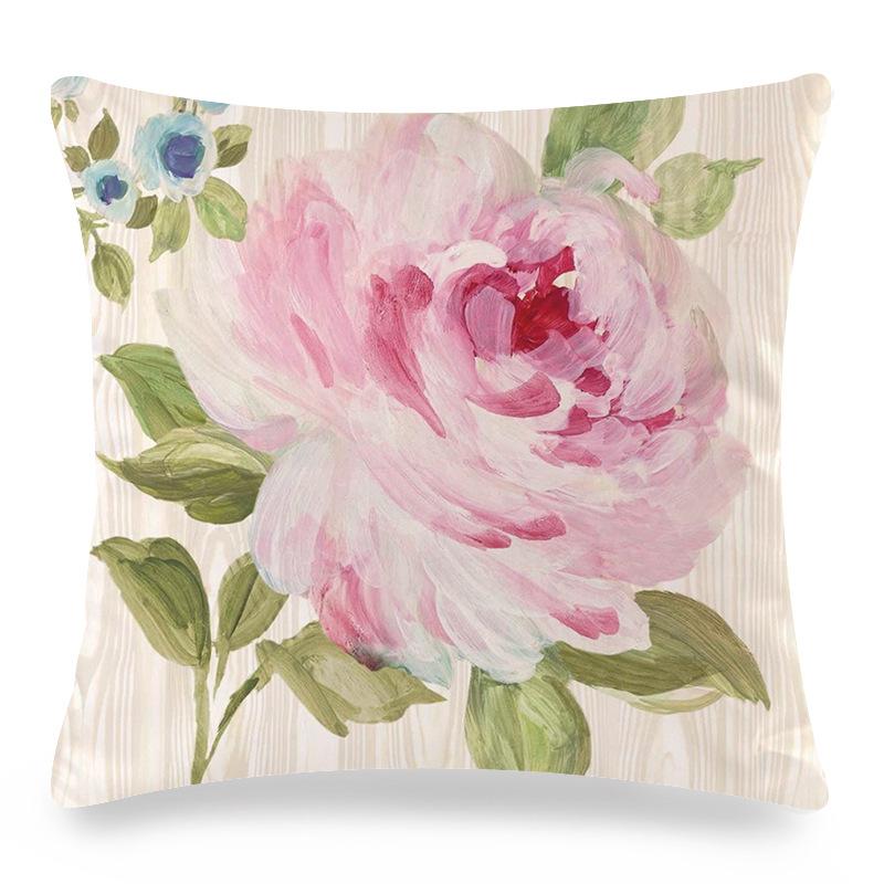 Watercolor Roses and Butterflies Digital Printing Short Plush Pillow Covers for Car Sofa Office Cushion Cover Home Goods